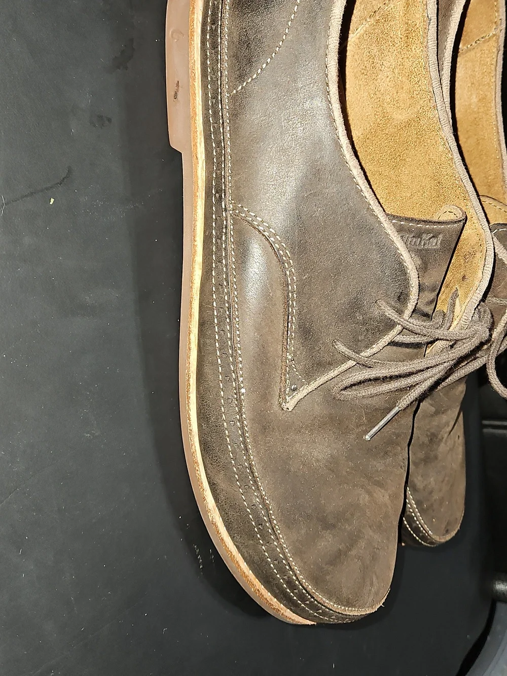 Olukai Honolulu Lace Men's Brown Leather Casual Shoes Size 11.5